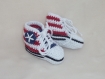Chausson bébé basket drapeau américain au crochet 