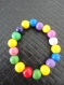 Bracelet perles en plastique multicolore 