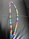 Sautoir perles multicolores en plastique 