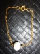 Bracelet chaine doré et perle 