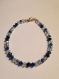 Bracelet en perles swarovski bleues et transparentes 
