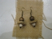 Boucles d'oreilles fantaisie avec perles en bois 