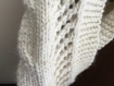Écharpe snood laine alpaga lurex écru tricoté main. 