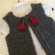 Gilet de berger pure laine vierge. 4/5 ans. tricoté main. gilet sans manche, pull gris. 