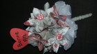 Bouquet fleurs origami rouge et gris 