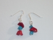 Parure country turquoise et rouge