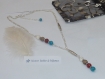 Collier country collier et boucles perles naturelles et tubes argentés 
