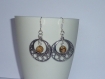 Boucles d'oreille country rondes perle jaspe 