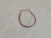 Bracelet double rangs rocailles en rouge et noir 
