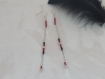 Boucles d'oreilles pendantes rocailles en rouge et noir 