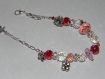 Bracelet perles de verre roses et transparentes 