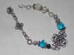 Bracelet chaînette et perles bleues 