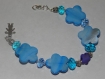 Bracelet perles de verre et nacre bleu turquoise 