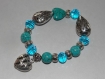 Bracelet perles en turquoise et verre bleu 