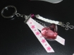 Porte clés / bijou de sac coeur rose 