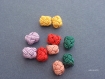 Lot de 10 perles multicolores en soie de 8 mm 
