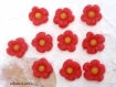 Lot de 10 perles fleurs porcelaine froide à coller 11 mm et 12 mm 