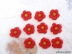 Lot de 10 perles fleurs porcelaine froide à coller 11 mm et 12 mm 