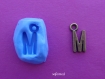 Moule en silicone pendentif initial alphabet lettre m 