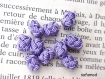 Lot 10 perles en soie faites main violet de 8 mm
