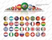 Images digitales drapeaux sur ballon pays coupe du monde cabochons ronds 25 mm 