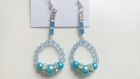 Boucles d'oreilles perles bleues 