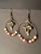Boucles d'oreilles anneaux bronzes noeud & perles 