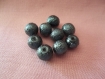 Lot de 8 perles rondes gris anthracite acrylique 6mm 