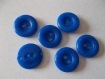 Lot de 6 boutons 2 trous 14 mm bleus roi 