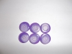 Lot de 6 boutons 4 trous de 22 mm mauve-violet 