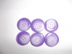 Lot de 6 boutons 4 trous de 22 mm mauve-violet 