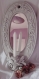 Miroir ovale patiné rose ancien et bougeoir / port offert 