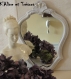 Miroir ancien coquille en plâtre patiné craie / envoi offert 