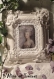 N°4 cadre ancien baroque patiné "meringue" à l'effigie de marie-antoinette, reine de france. 