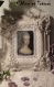 N°3 cadre ancien baroque patiné "meringue" à l'effigie de marie-antoinette, reine de france. 