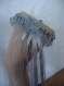 Jarretière dentelle grise / grise foncé papillon gris accessoire mariage 