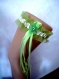 Jarretière organza vert anis / blanc fleur vert anis accessoire mariage 