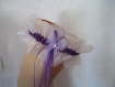 Jarretière organza blanc / violet papillon mauve / parme accessoire mariage 