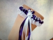 Kit jarretière dentelle blanche / violet accessoire mariage 