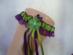 Kit jarretière violette / violet et verte / vert accessoire mariage 
