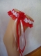 Kit jarretière dentelle rouge et blanche / blanc accessoire mariage 