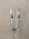 Boucle d'oreilles en verre nacré blanche et bleu 