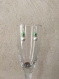 Boucle d'oreilles en verre nacré blanche et vert anis 