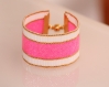Bracelet en perles de rocaille miyuki 11/0 rose et dorées plaquées or 14 carats, bugles blanc 