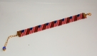 Bracelet manchette motif drapeau américain tissage peyote en perles de rocaille miyuki 11/0 