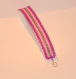 Bracelet manchette fuschsia rose et gris argenté tissage herringbone en perles de rocaille miyuki 11/0 
