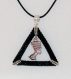 Collier en perles miyuki noir et argent (plaquées argent) breloque egyptienne 