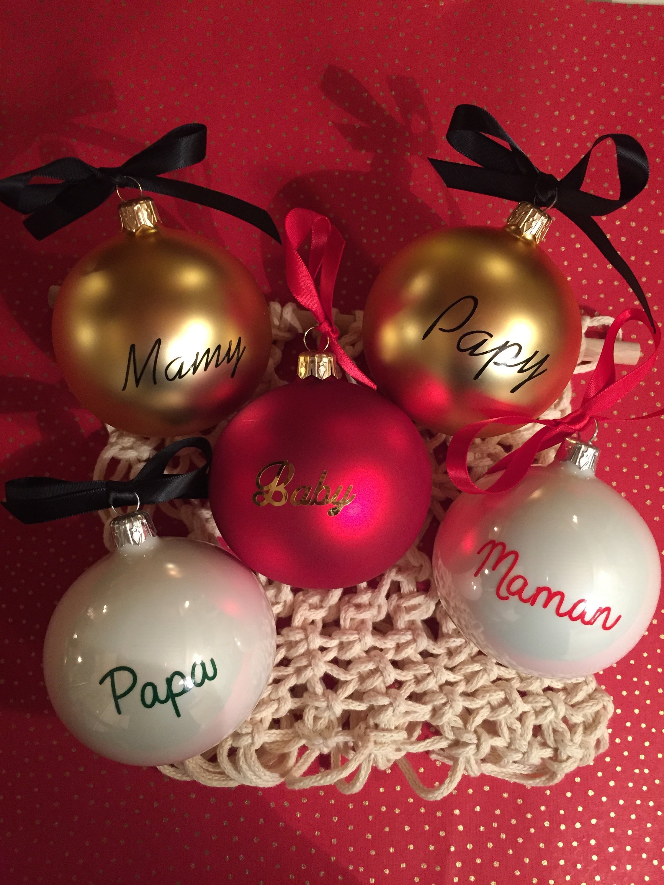 Boule De Noël Personnalisée 8cm Décoration De Noël First Christmas Ornament Cadeau De Noël Décoration Pour Sapin De Noël Xmas