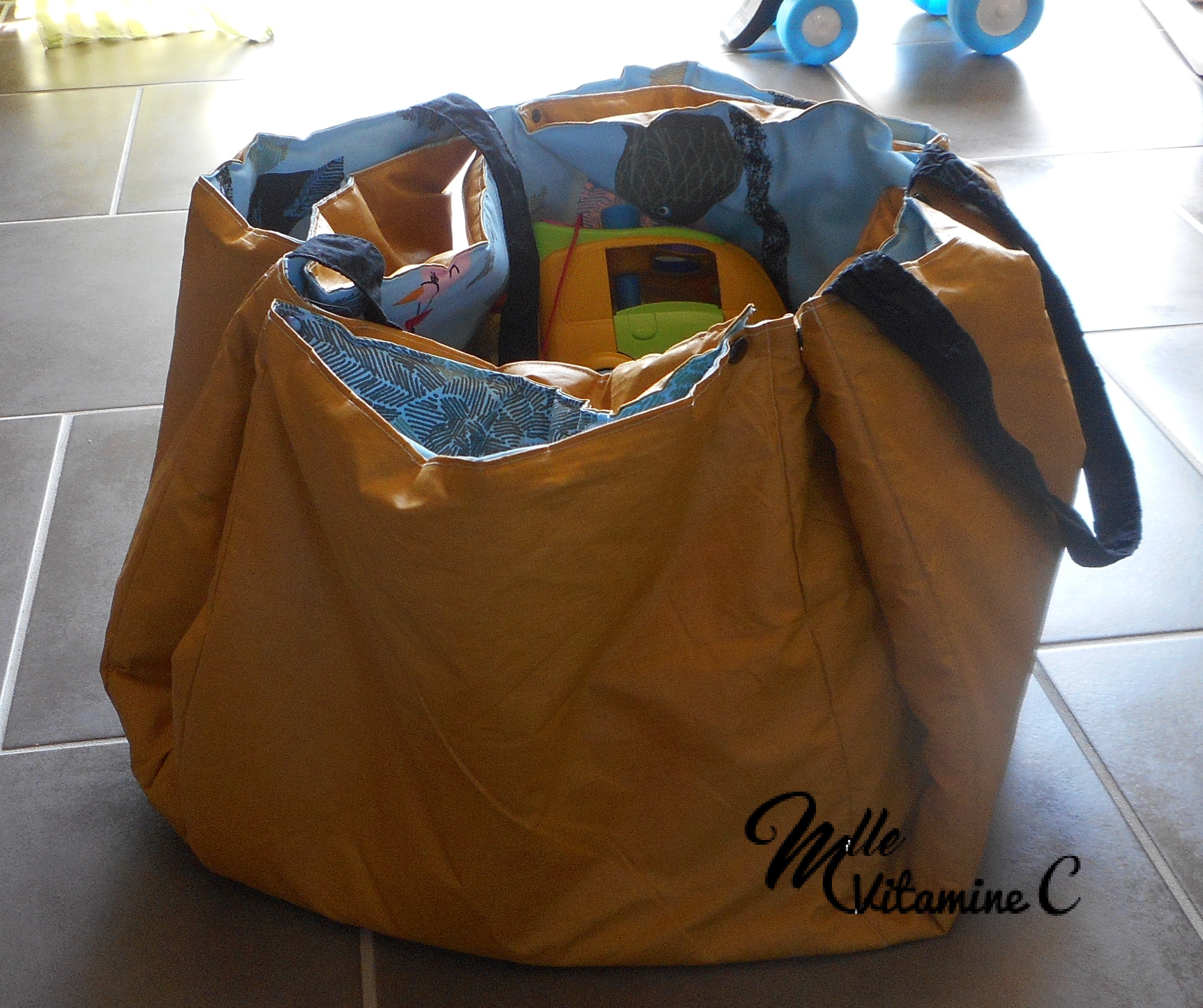 Sac De Rangement Tapis De Jeu Nomade 90x90 Accessoires Bebe Par Mlle Vitamine C
