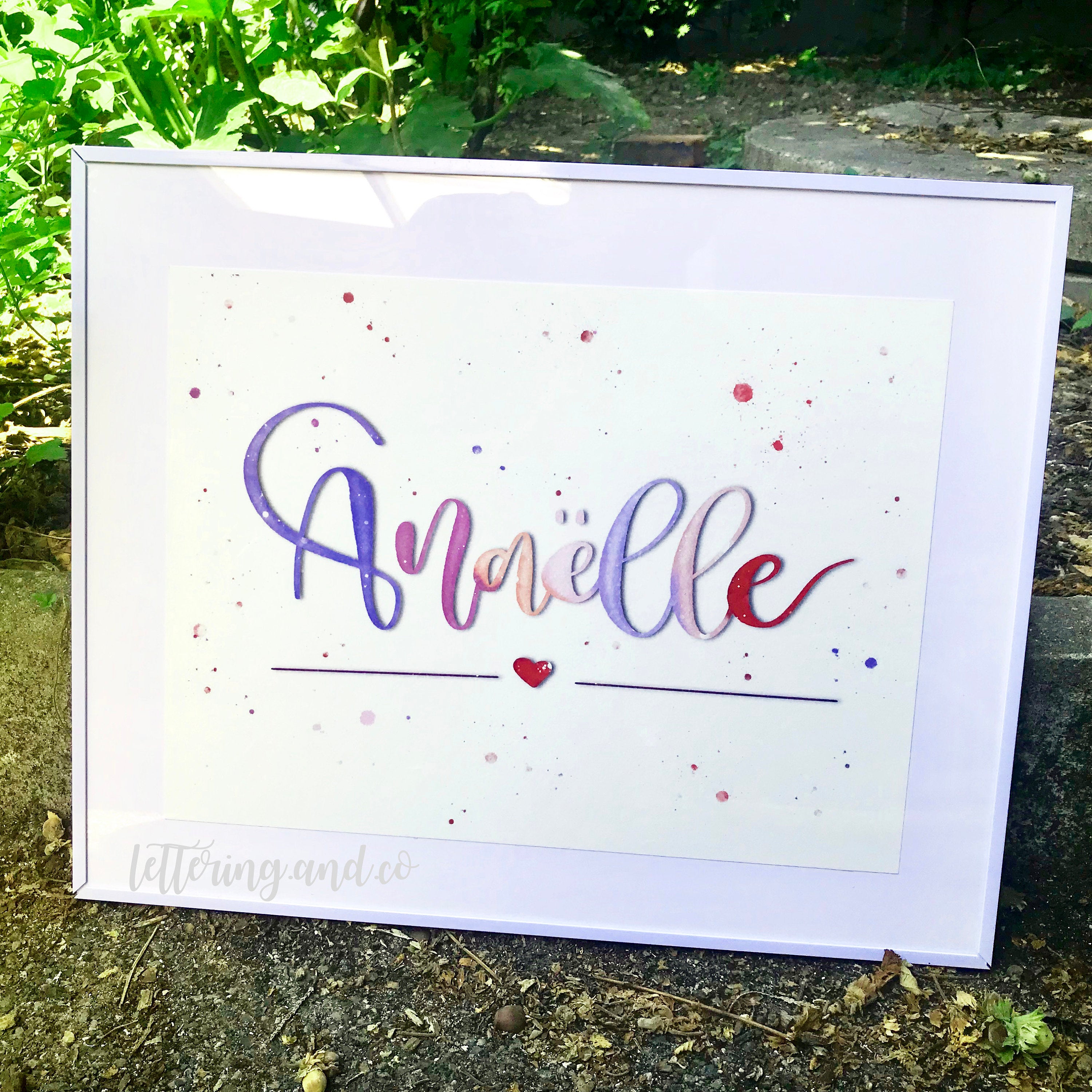 Prenom Personnalise Lettering Calligraphie Tableau Enfant Bebe Accessoires Bebe Par Craftytiph